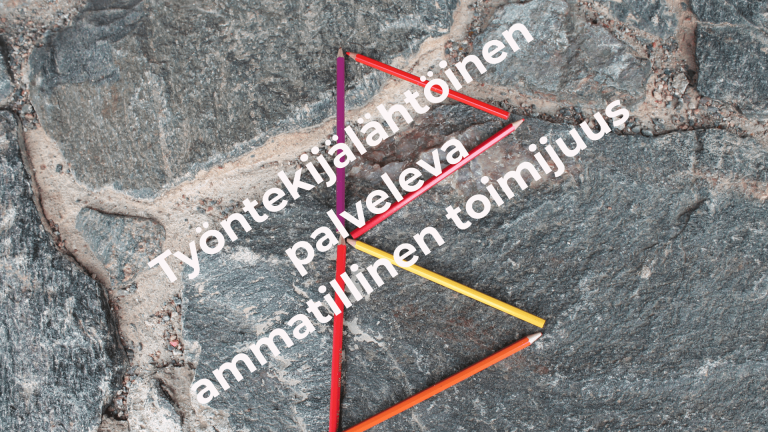 Työntekijälähtöinen, palveleva, ammatillinen toimijuus, perehtyminen ja perehdytys